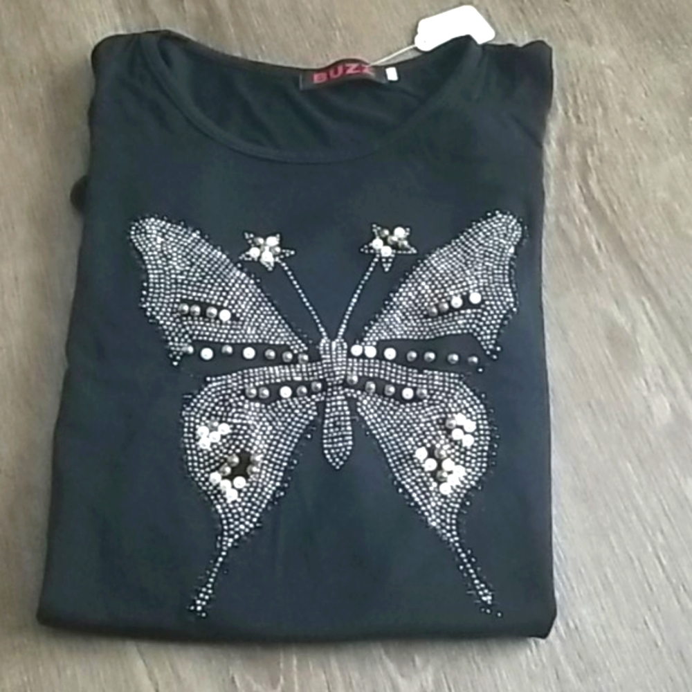 BUZZ Cold Shoulders BUTTERFLY SHIRT